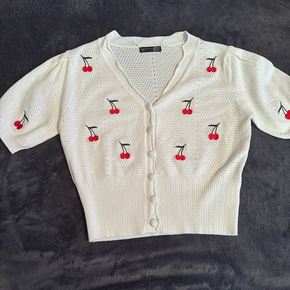 Cherry Embroidered Button Down Shirt - Picture 1 of 3